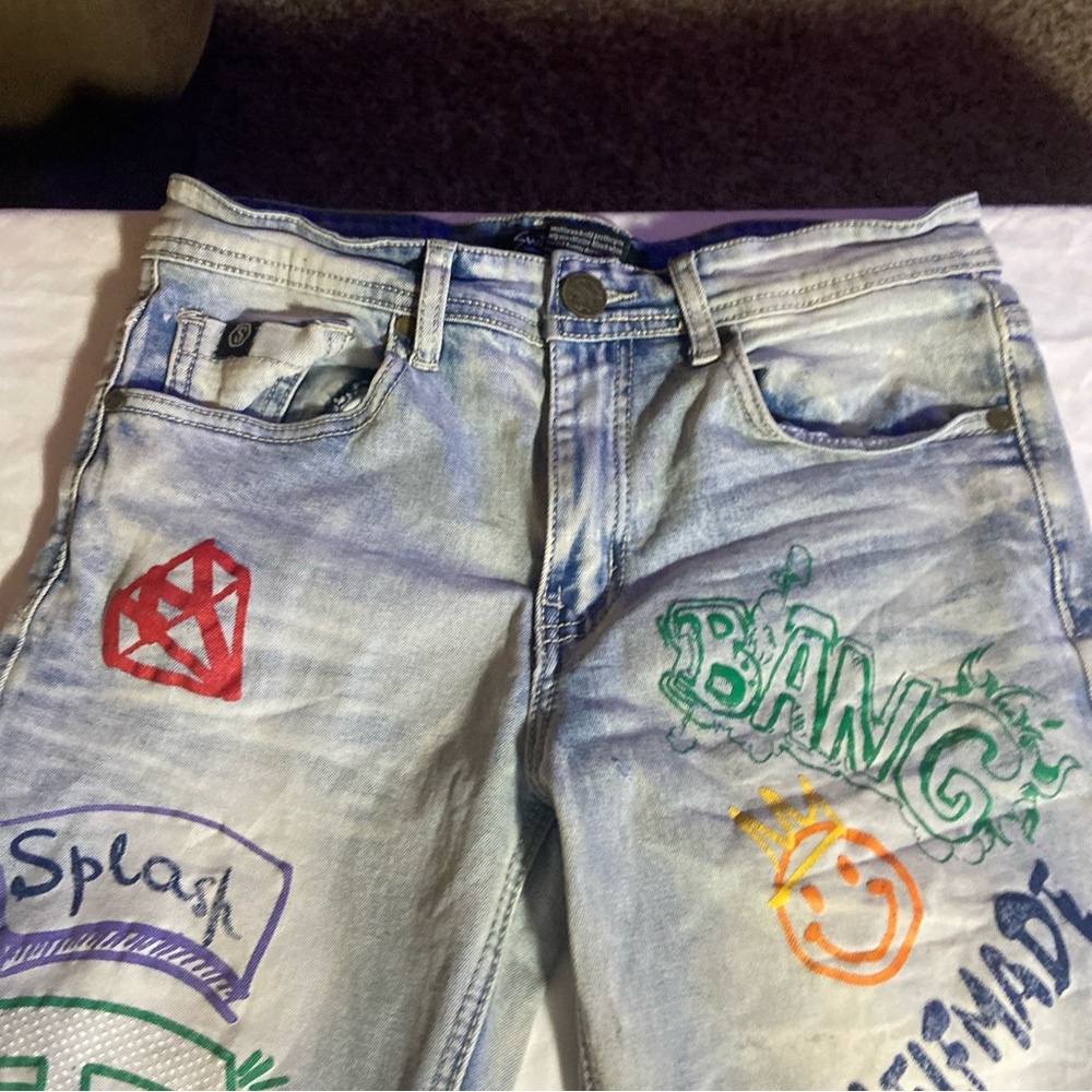 SWITCH remarkable girls painted distressed jeans size 16. Great condition.UNIQUE